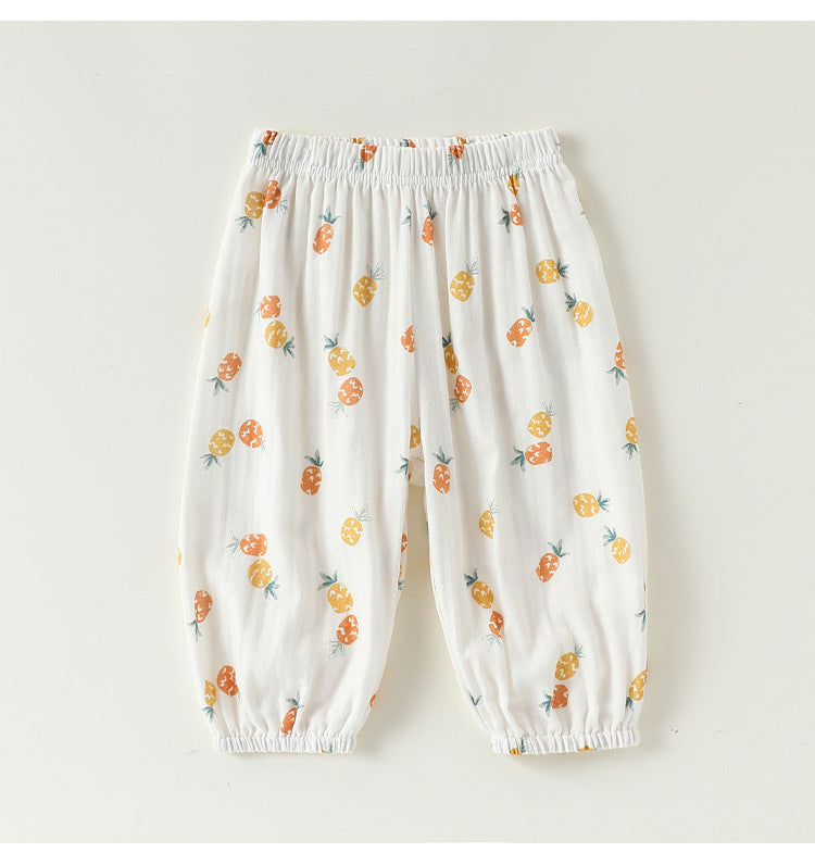 Fruit Print Cotton Pants アニマル＆フルーツ ロングパンツ【mh0013045】