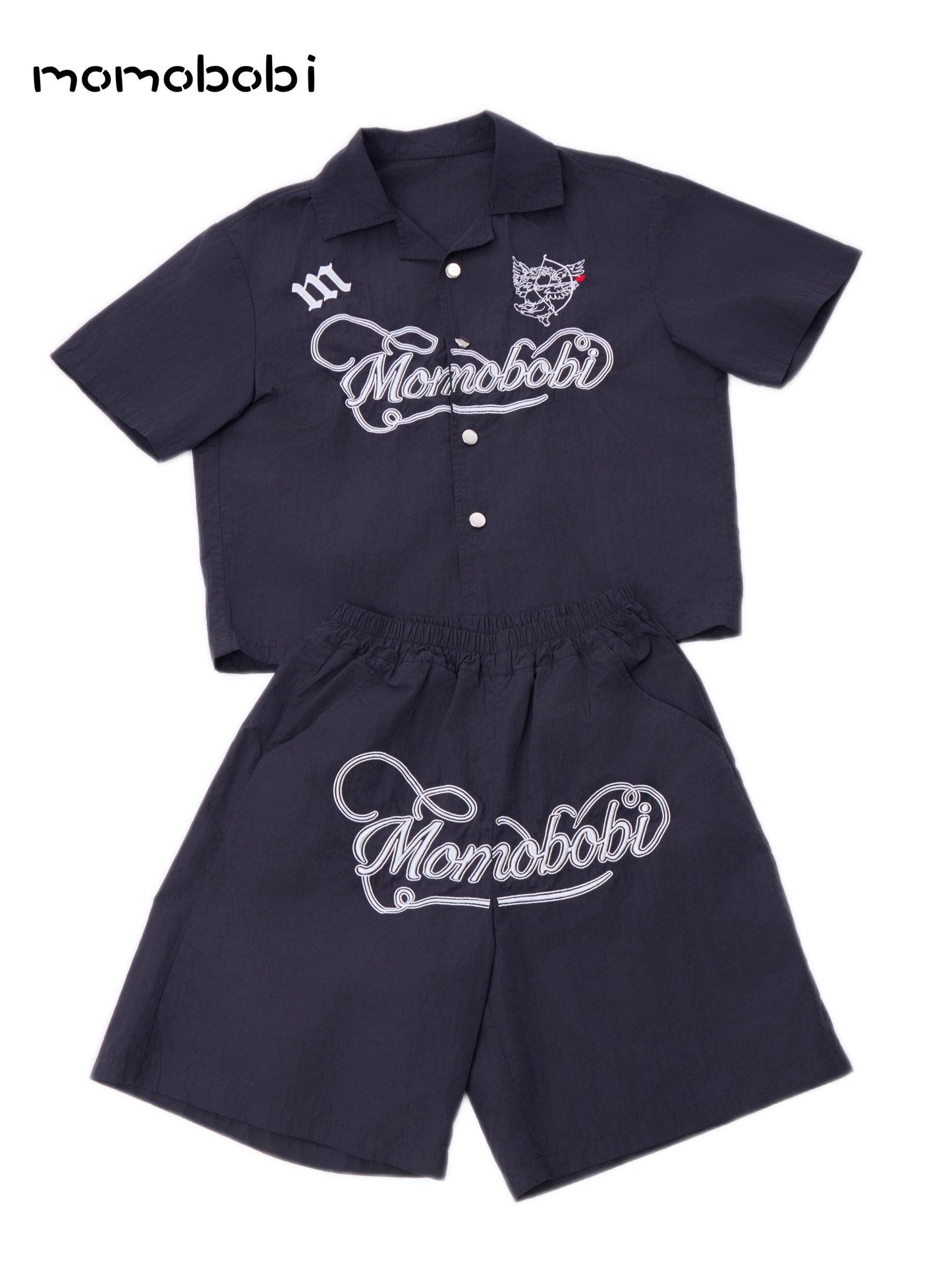 Embroidered Letter Set 半袖シャツ ハーフパンツ セット【mh0013006】