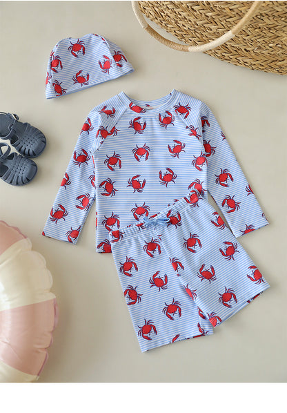 UPF50 Plus Printed Long Sleeve Swimsuit Rashguard Set-up [mh0012585]