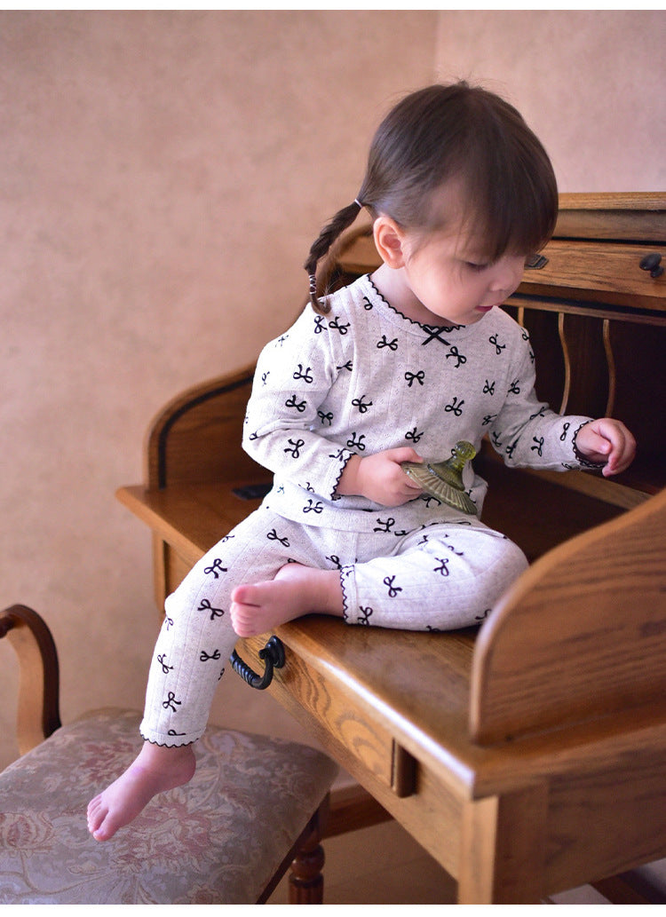 長袖パジャマセット リボン/ハートプリント【mh0011720】