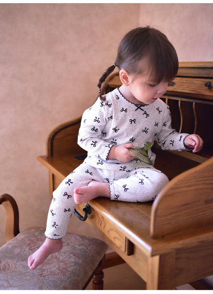 長袖パジャマセット リボン/ハートプリント【mh0011720】