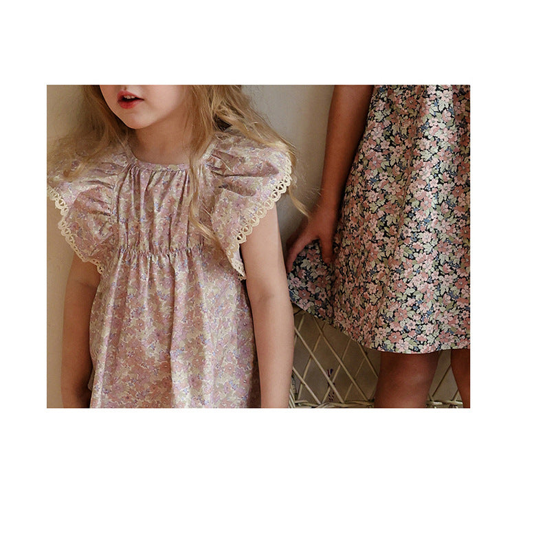Floral Butterfly Dress 花柄 バタフライスリーブワンピース【mh0012983】