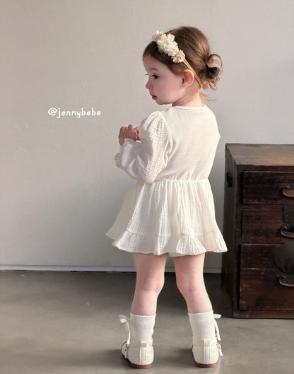 Gauze Puff Sleeve Romper ガーゼ パフスリーブ ロンパース【mh0012527】