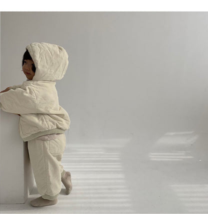 Corduroy Padded Hoodie & Pants Set コーデュロイ 中綿パーカー パンツ【mh0012646】