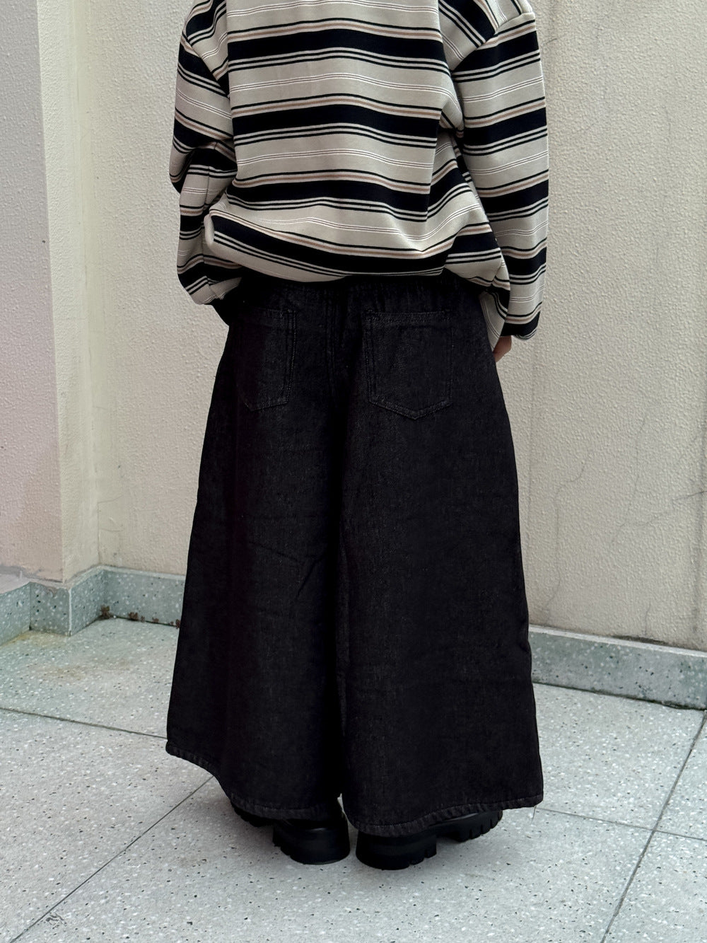 ワイドパンツ キッズ 裏起毛 厚手 ゆったり 無地 ルーズフィット カジュアル【mh0011685】