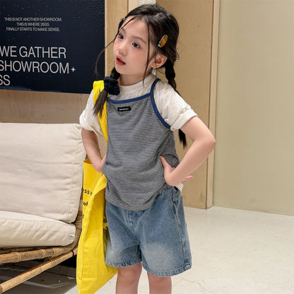 Vintage Washed Denim Shorts ベーシック デニムショートパンツ【mh0013225】