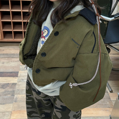 ジャケット 中綿 ボア裏地 ワークテイスト ストリート カジュアル アウター【mh0011604】