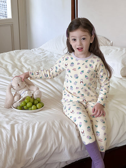 Long Sleeve Printed Pajama Set 長袖 プリント パジャマ セット【mh0012244】