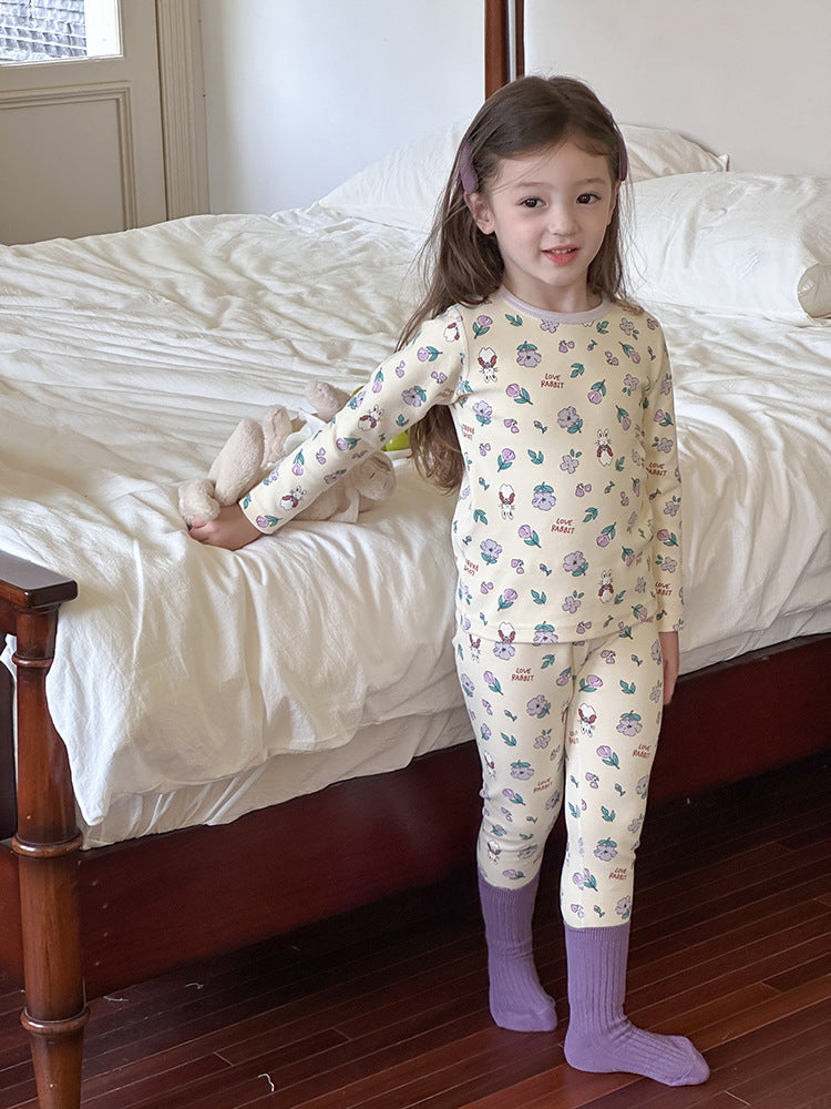 Long Sleeve Printed Pajama Set 長袖 プリント パジャマ セット【mh0012244】