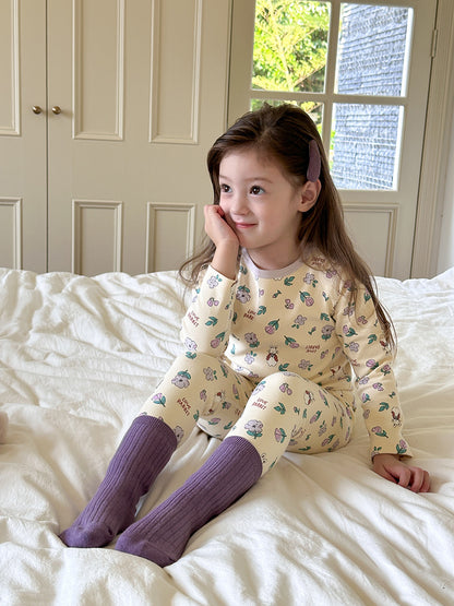 Long Sleeve Printed Pajama Set 長袖 プリント パジャマ セット【mh0012244】