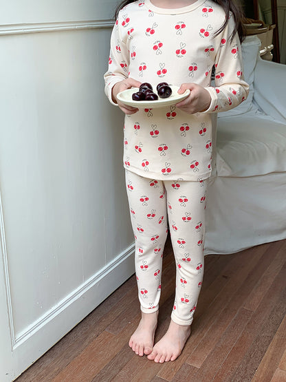 Long Sleeve Printed Pajamas 長袖 プリント パジャマ セット【mh0012243】