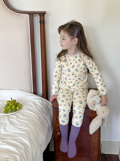 Long Sleeve Printed Pajama Set 長袖 プリント パジャマ セット【mh0012244】