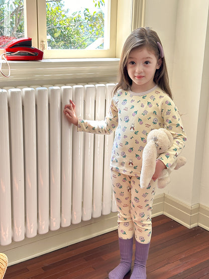 Long Sleeve Printed Pajama Set 長袖 プリント パジャマ セット【mh0012244】