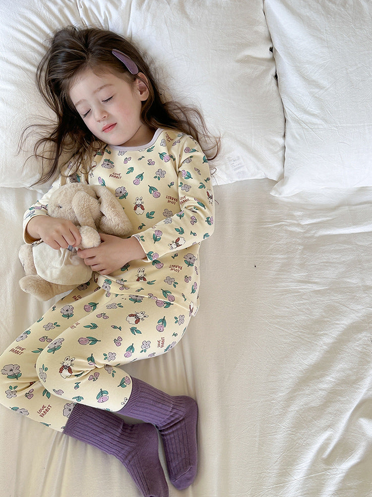 Long Sleeve Printed Pajama Set 長袖 プリント パジャマ セット【mh0012244】