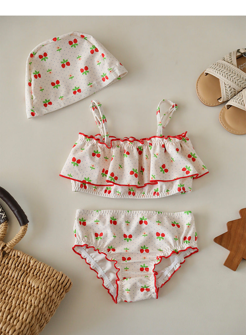 UPF50 Plus Cherry Heart Printed Bikini チェリー ハート 水着【mh0012596】