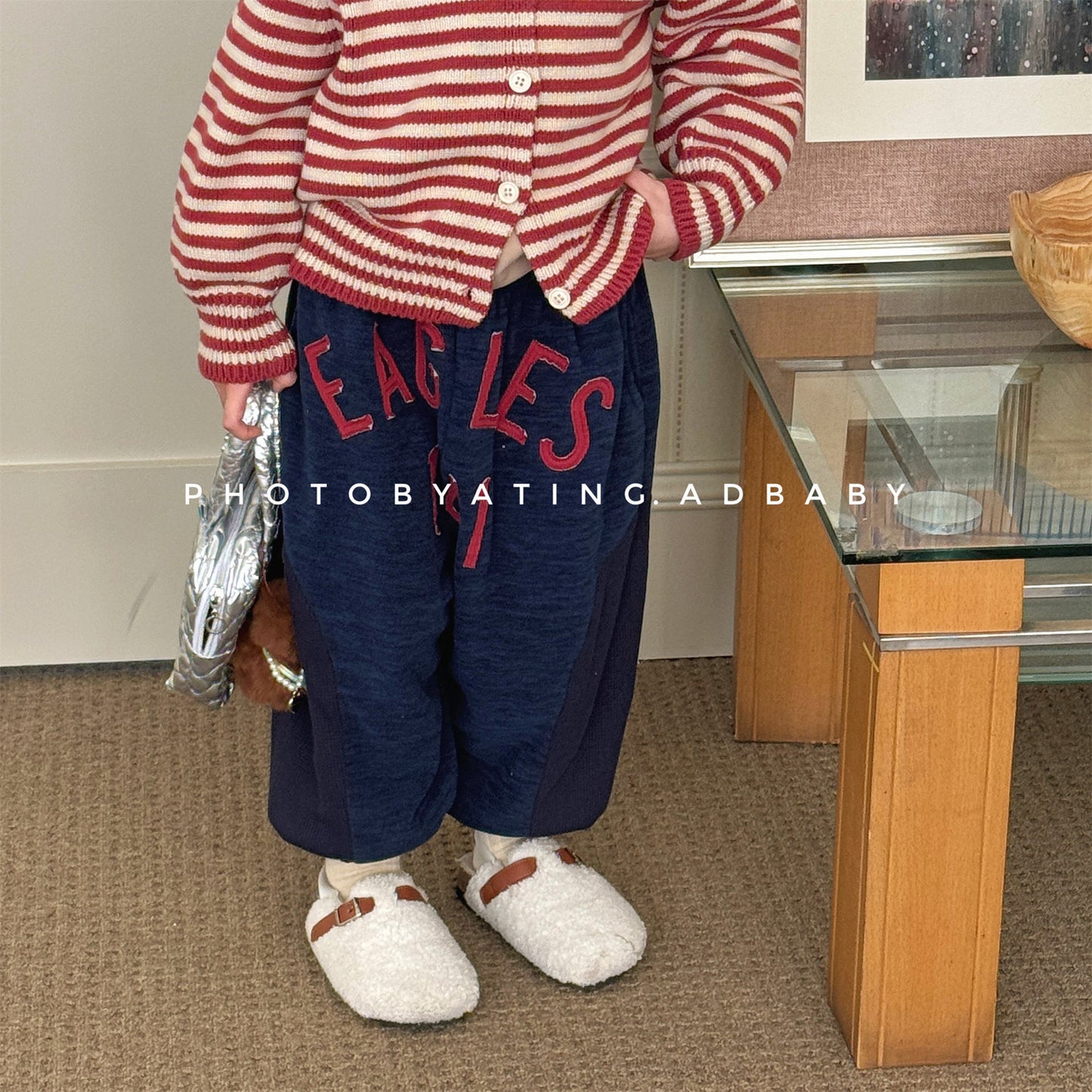 スウェットパンツ 裏ボア ビッグロゴ バイカラー ボリューム ボトムス【mh0011608】