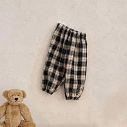 チェックパンツ 裏起毛 ゆったり バルーンシルエット カジュアル ボトムス【mh0011632】