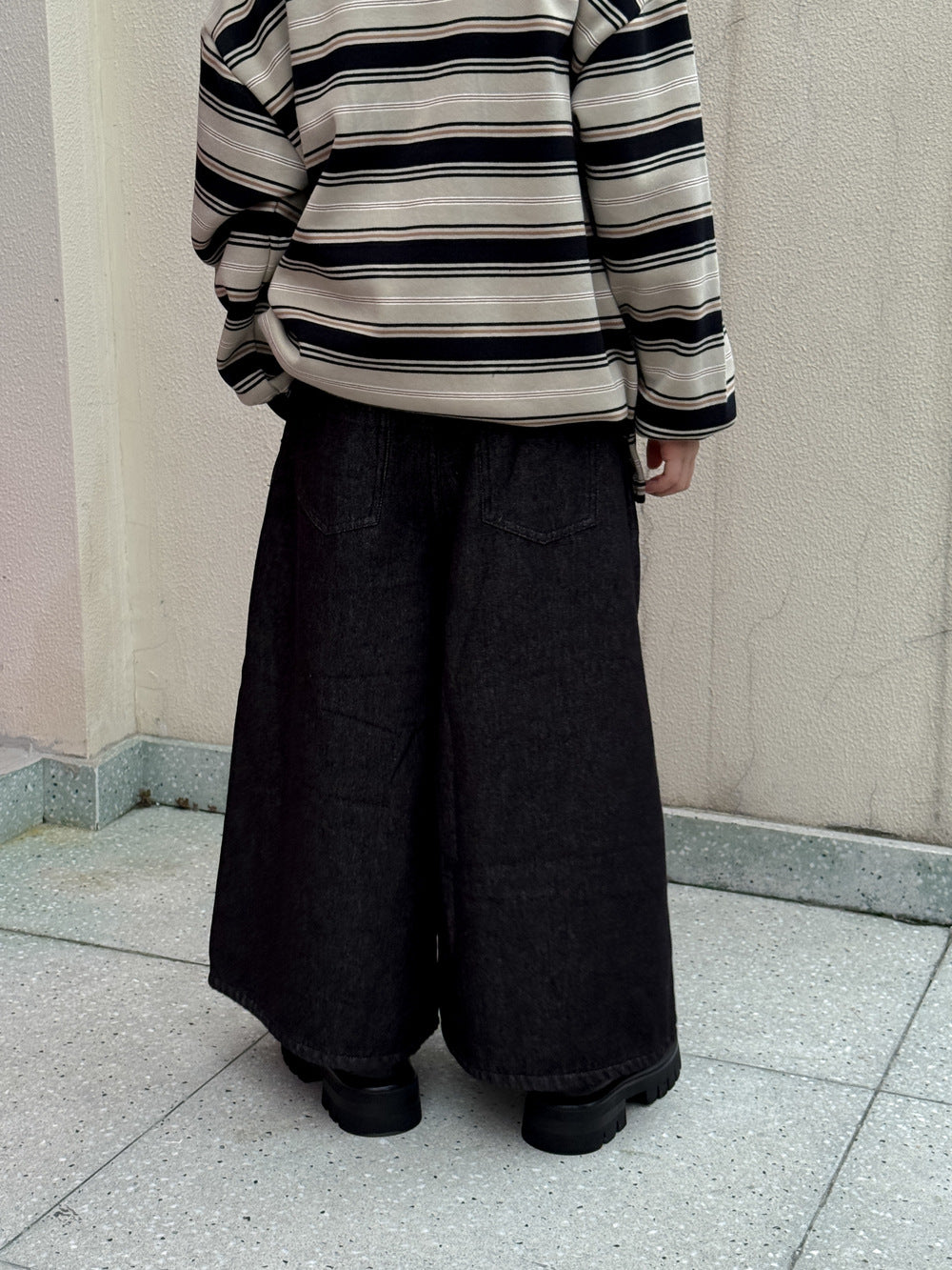 ワイドパンツ キッズ 裏起毛 厚手 ゆったり 無地 ルーズフィット カジュアル【mh0011685】