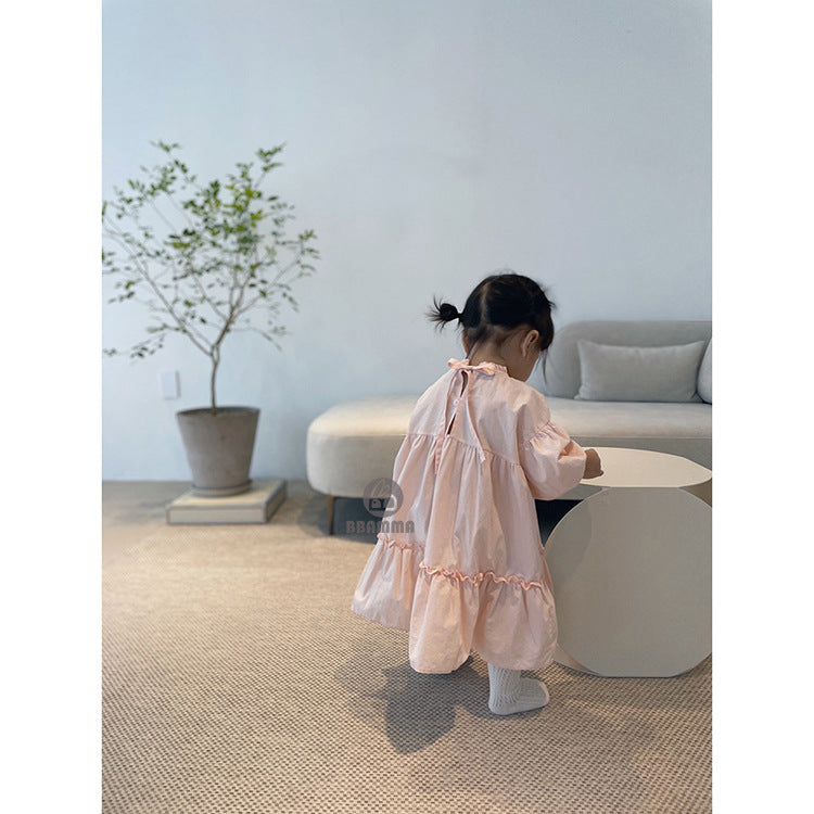 Tiered Cotton Princess Dress ティアード 長袖ワンピース【mh0012639】