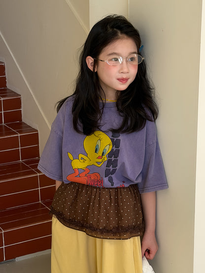 Bird Print Cotton T-shirt バード プリント 半袖Tシャツ【mh0012513】