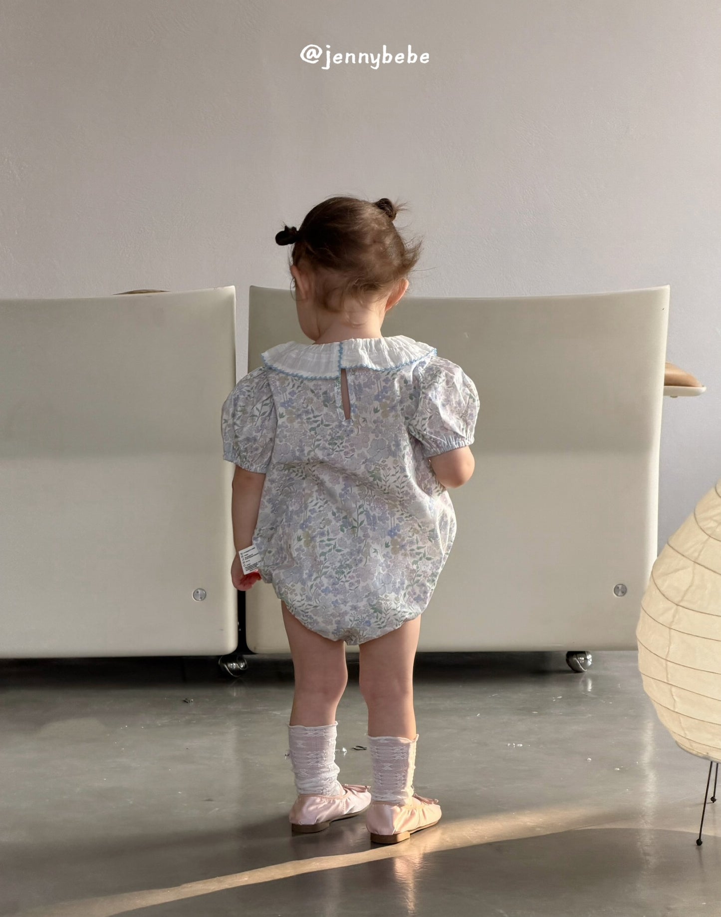 Floral Puff Sleeve Romper 花柄 コットン パフスリーブ ロンパース【mh0012540】