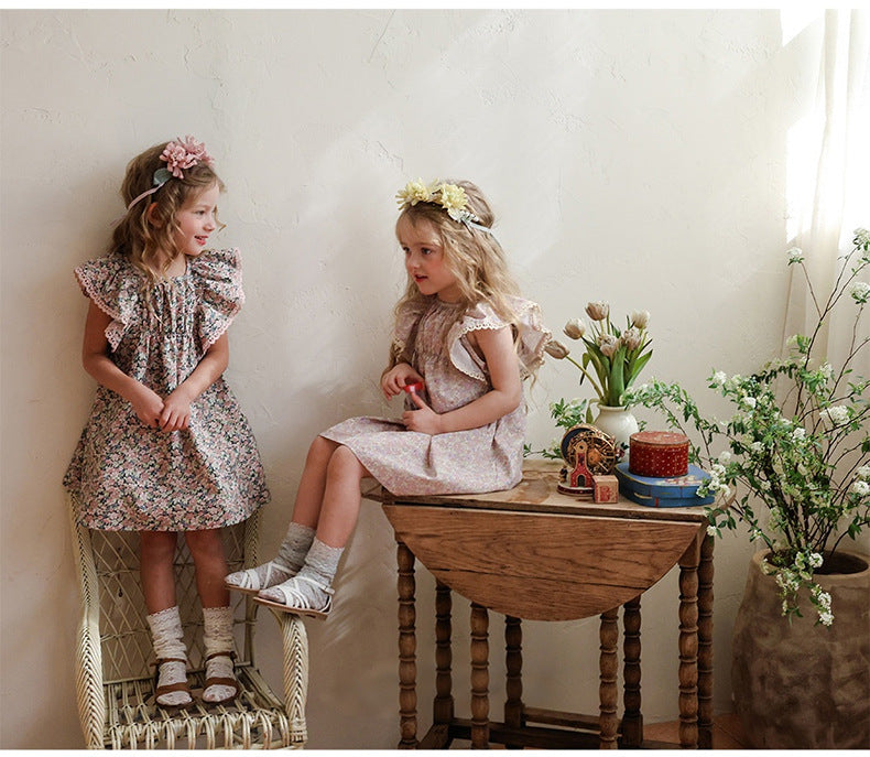 Floral Butterfly Dress 花柄 バタフライスリーブワンピース【mh0012983】