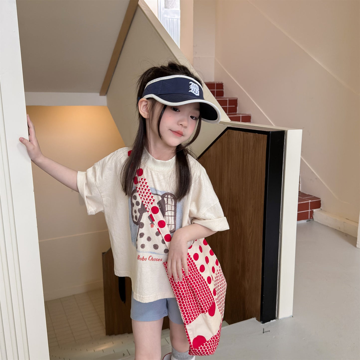 Dalmatian Graphic Cotton Jersey Top Short Sleeve T-shirt アニマル プリント Tシャツ【mh0012660】