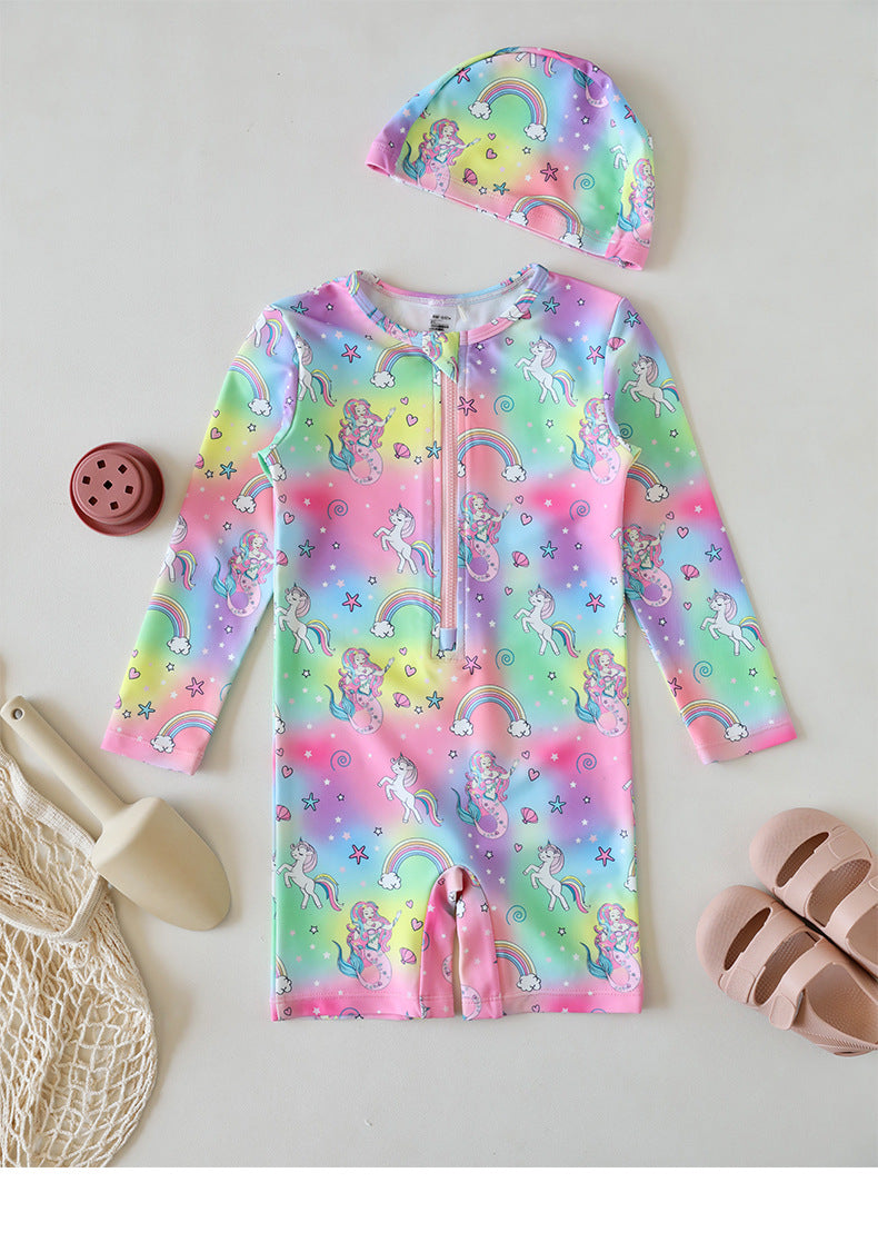 Long Sleeve UV Protection One-piece Swimsuit [mh0012580]