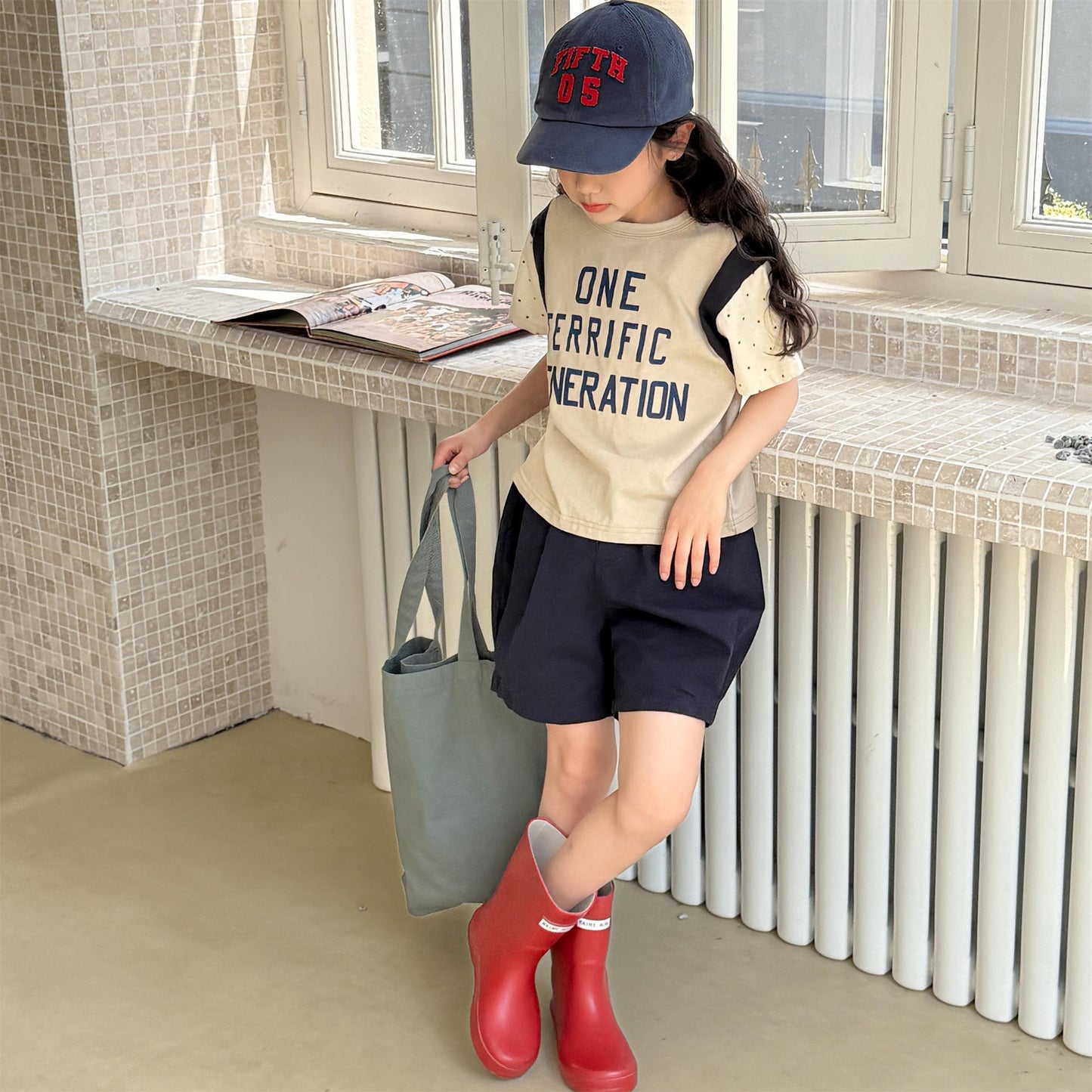 Pennant Patch Graphic Cotton Shorts ワッペン ショートパンツ【mh0012650】