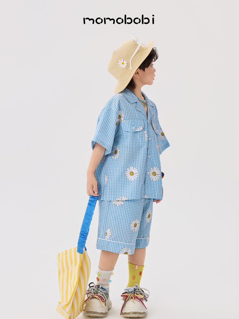 Daisy Gingham Shirt Shorts デイジー チェックシャツ ショートパンツ【mh0013007】