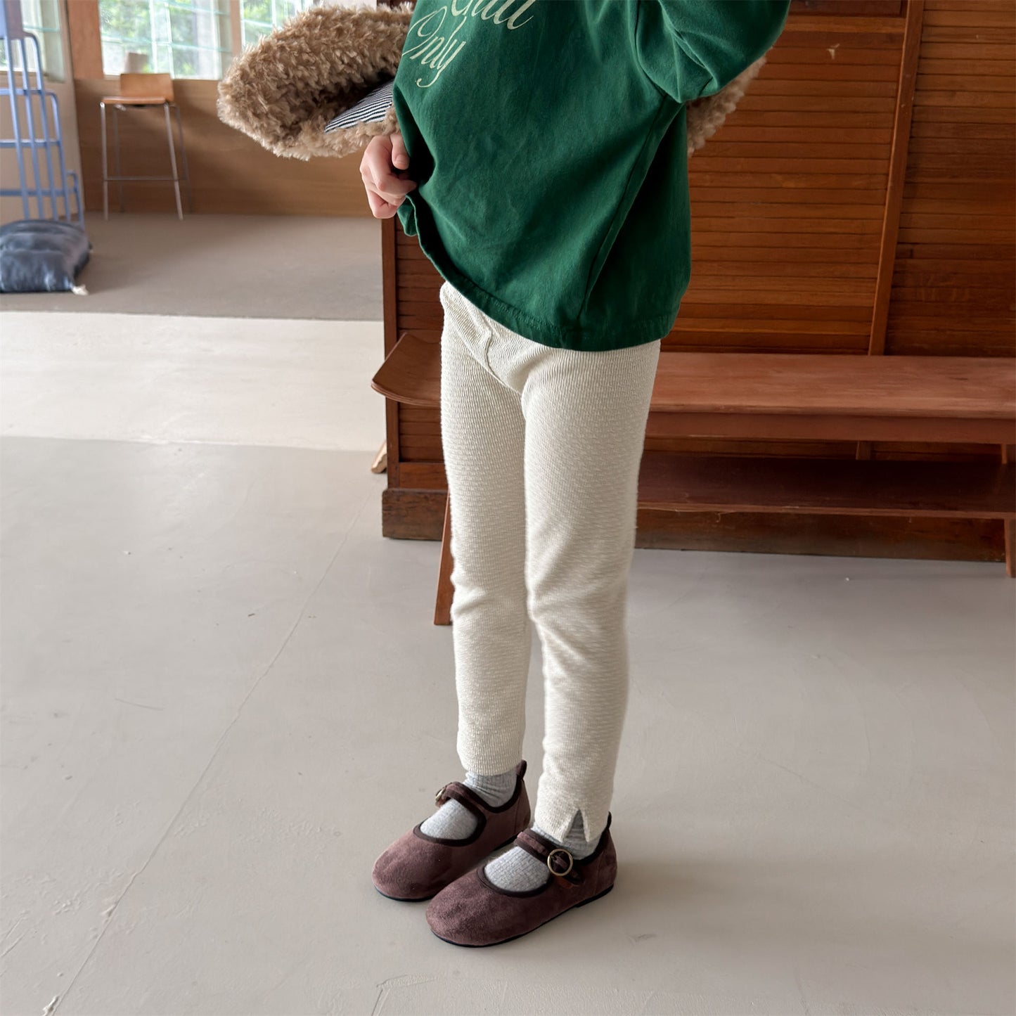 Kids' High-Waist Back Pocket Leggings Pants [mh0014051]