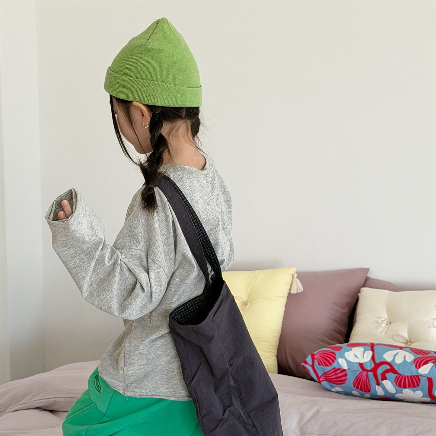 College Graphic Long Sleeve Top カレッジロゴ プリント 長袖 Tシャツ【mh0012473】 ADbaby 長袖Tシャツ