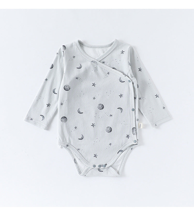 長袖肌着ロンパース/パンツ アニマル/星月プリント ボディスーツ【mh0011724】