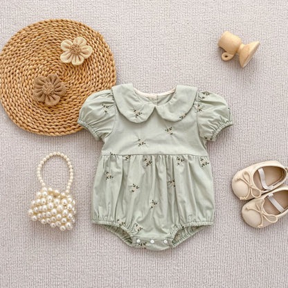 Floral Ruffle Sleeveless Romper フリル ノースリーブ ロンパース【mh0013165】
