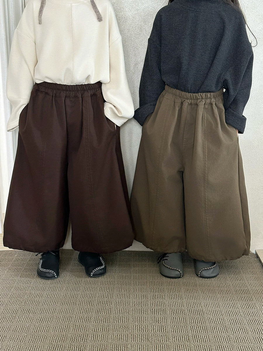 キッズ 切り替え ステッチ ルーズ ワイドパンツ【mh0014312】
