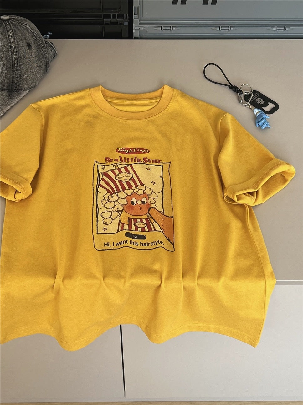 Popcorn Character T-shirt キャラクター 半袖Tシャツ【mh0012948】