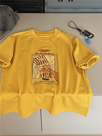 Popcorn Character T-shirt キャラクター 半袖Tシャツ【mh0012948】