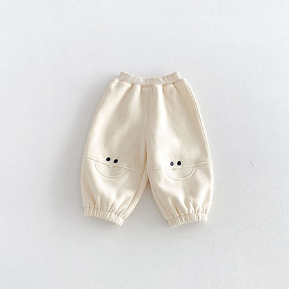 Kids' Smile Embroidered Brushed-Lining Joggers [mh0014776]