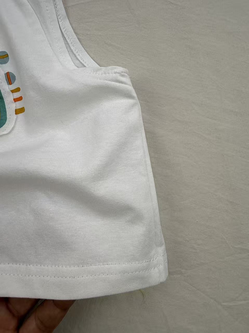 Retro Animal Stripe Tank Top Set ボーダー ノースリーブ ショートパンツ セット【mh0012910】