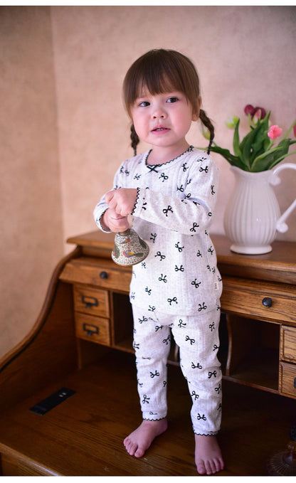 長袖パジャマセット リボン/ハートプリント【mh0011720】