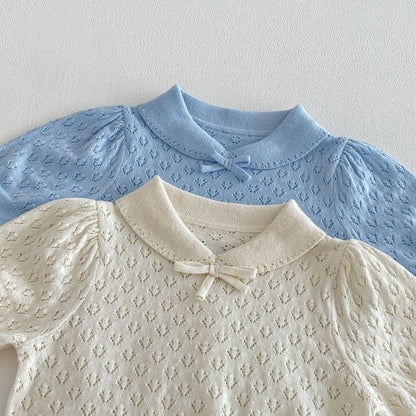 Hollow Knitted Short Sleeve Set 透かし編み ニット 半袖 セットアップ【mh0012710】