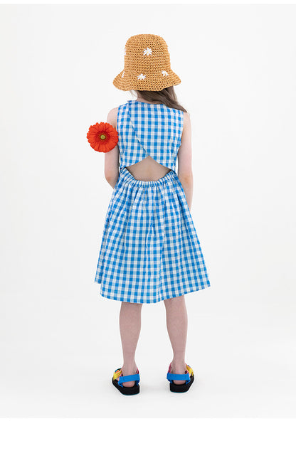 Gingham Plaid Vest Dress チェック ノースリーブワンピース【mh0013212】