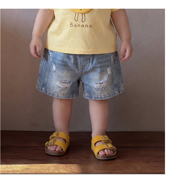 Vintage Distressed Denim Shorts [mh0012853]