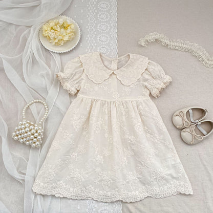 Embroidered Puff Sleeve Romper And Dress 刺繍 パフスリーブ ロンパース ワンピース【mh0013166】