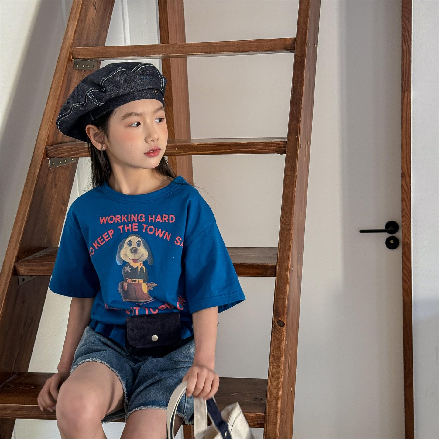 Dog Print Graphic T-shirt ドッグプリント 半袖Tシャツ【mh0013221】