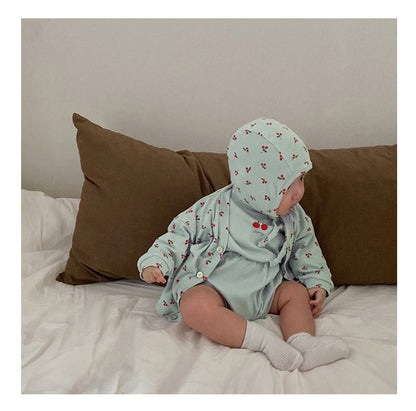 Cherry Print Cotton Romper チェリー ロンパース【mh0012621】