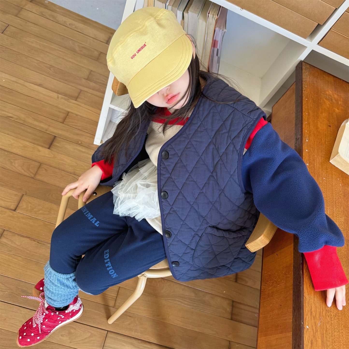 レギンスパンツ 裏起毛 ロゴ刺繍 ドッキング リブ ボトムス【mh0011611】