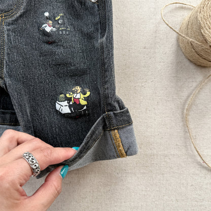 Graphic Denim Shorts ワークデニム ハーフパンツ【mh0013222】