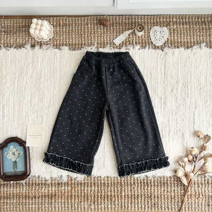 キッズ 花柄刺繍 ニット カーディガン ショートパンツ ロングパンツ【mh0014619】