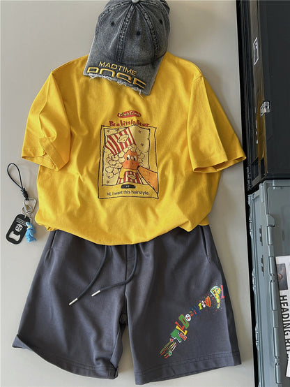 Graphic Sweat Shorts ロゴプリント ハーフパンツ【mh0012962】